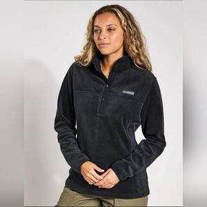 Women's Columbia Benton Springs  1/2 Snap Pullover, Black, Small NWT